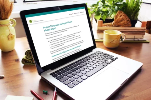 Impressie van homepage Project Maarn Maarsbergen op een scherm.