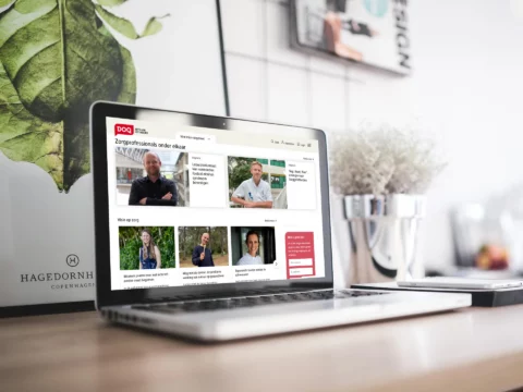 Impressie van homepage DOQ op een scherm.