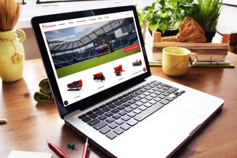Impressie van homepage Redexim op een scherm.