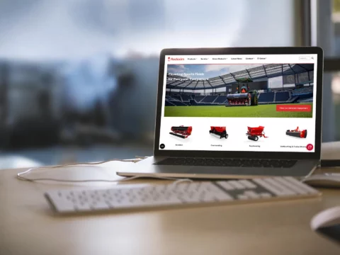 Impressie van homepage Redexim op een scherm.