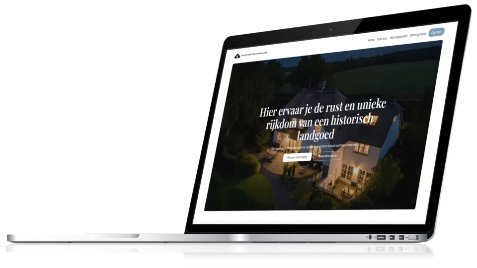 Impressie van homepage Heiko Gorter Makelaars op een scherm.